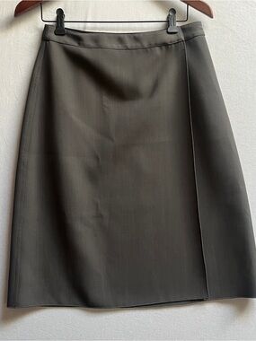 Adec by Philippe Adec Minimalist Charcoal Gray A-Line Wrap Skirt M